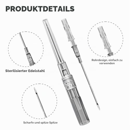 s Piercing Needles 16 g, 50 Pieces Ear Nose Piercing Needles IV Catheter Needles Ear Nose Piercing Needle (16G) 16g