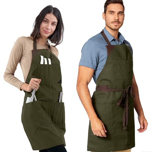 Under NY Sky green knife roll apron in heavy-duty canvas with leather support, designed for safe knife storage and transport.
