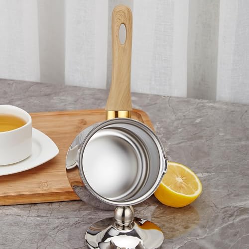 SANQIAHOME Quality Turkish Coffee Pot Set, 720ml(24oz),Coffee Maker, Chai Pot, Arabic,Briki Greek Coffee Pot, Coffee Warmer and Butter Melting Pot, Coffee Cezve silver 720ml(24oz)