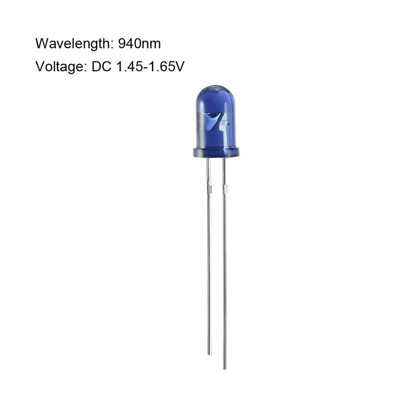 [Australia - AusPower] - uxcell 5pcs 5mm 940nm Infrared Emitter Diode DC 1.35V LED IR Emitter Light Emitting Diodes Blue Round Head 