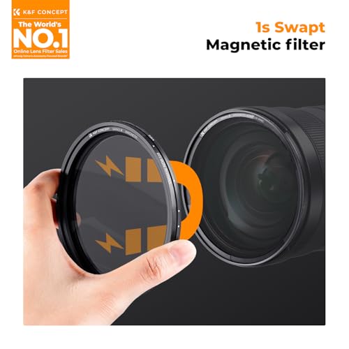 K&F CONCEPT 58mm Magnetic Variable ND Lens Filter ND8-ND128+Magnetic Ring