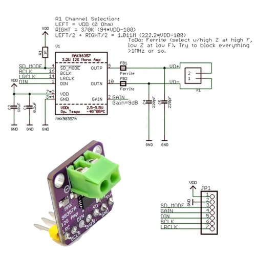 MAX98357A I2S DAC Amplifier Module 3W for ESP32 Raspberry Pi Pack of 4 | Digital audio module for DIY speakers, microcontroller projects and I2S applications