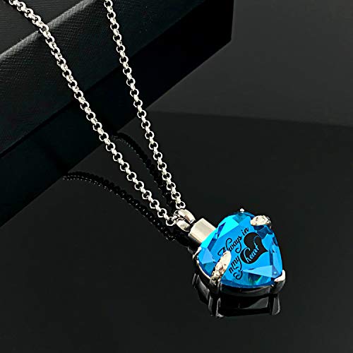 YOUFENG Jewellery Urn Necklace for Ashes Always in My Heart I Love You to The Moon and Back Birthstone Cremation Keepsake Pendant Necklaces December