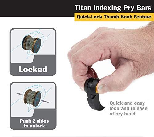 Titan 17808 8-inch indexable pry bar with adjustable angled head