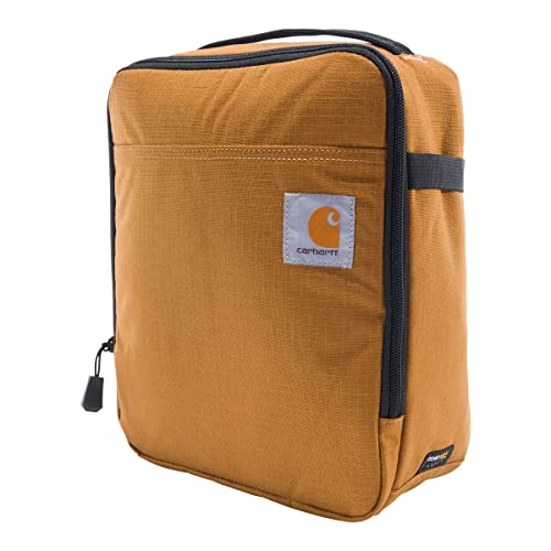 Carhartt Cargo Series insulated thermocooler lunch cooler in brown, designed for four cans, durable and portable.