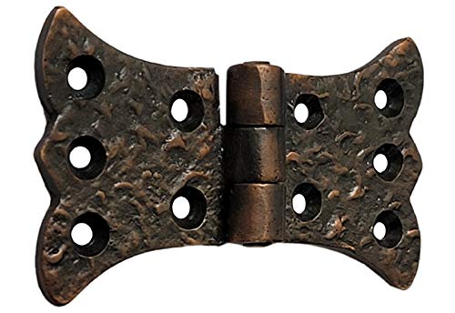 Adonai Hardware Aeneus Heavy Duty Antique Cast Iron Vintage Cabinet Butterfly Hinges (2 Pack, Oil Rubbed Bronze) for Barn Doors, Cupboards, Wooden Jewelry Box, Furniture, Treasure Chest and Trunks 3.5 Inch x 2 Pack