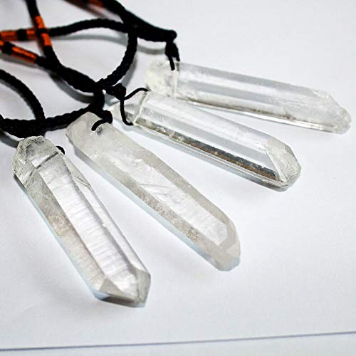 Wixine 2Pcs Natural Clear Quartz Crystal Pendulum Pendant Necklace Chakra Gemstone Healing