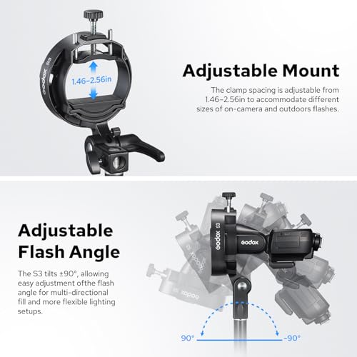 Godox S3 Speedlite Bracket, S2 Bracket Updated Version Bowens Mount Holder