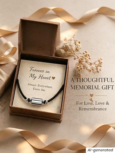 Zysta Cremation Urn Bracelet for Ashes Adjustable Rope Cylinder Urn Bracelet Bangle for Ashes for Men Women Stainless Steel Memorial Keepsake Rope Braided Bracelet Jewelry Silver