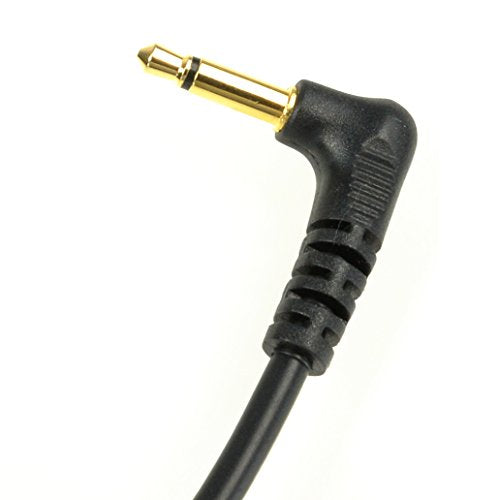 Foto&Tech 90in(2.3M) Stretch/23in Coiled HEAVY WEIGHT LOCKING 3.5mm to Male Flash PC Sync Cable with Screw Lock Compatible with PocketWizard Plus III/Plus II&Nikon Canon Most DSLR Camera Flash Trigger