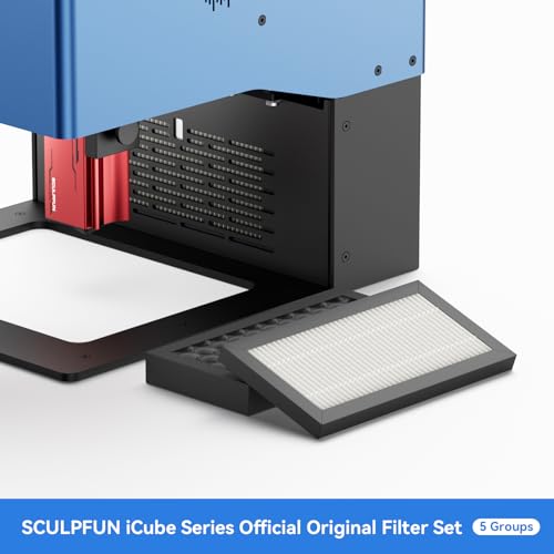SCULPFUN 5PCS iCube Original Filter Wadding, Filter Cotton for iCube Ultra/iCube/iCube Pro/iCube Pro Max Laser Engraving Machine, Easy to Install