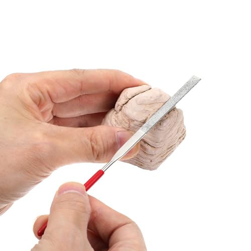 TIESOME 10 Piece Diamond Mini File Set, 2 mm x 100 mm Small Diamond Files, Mini Metal Corrugated Files, Tools for Precision Metal Work, 3D Print, Woodworking, Carving Tool 10 cm