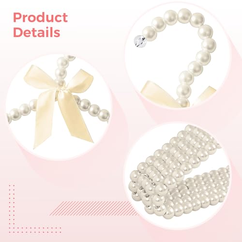 4pcs 30cm Pearl Hangers, White Pearl Hanger Mit Ribbon for Wedding Dress Photographing Or Decorate Your Closet