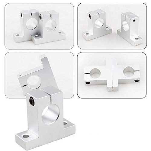 SK20 Linear Shaft Support Bracket, 4 Pcs 20mm Aluminum Linear Rail Shaft Guide Support Bracket Vertical Optical Axis Holder SK20
