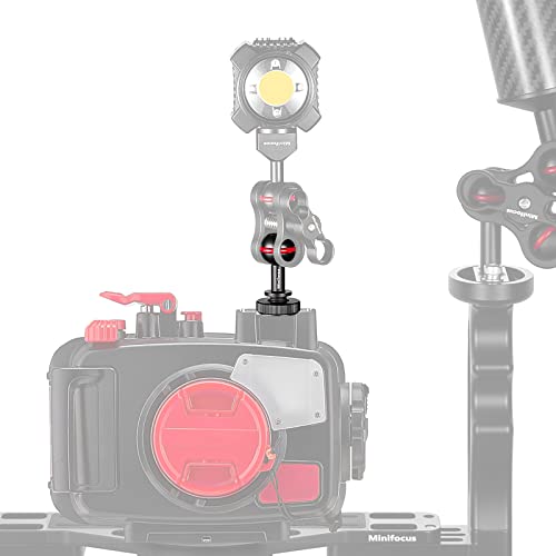 MINIFOCUS 1" Ball Head Cold Shoe Base Adapter, Universal Ball Joint Bracket with Cold Shoe Base Adapter for Diving Light Underwater Camera Waterproof Housings Case Video/Flash/Strobe Hot Shoes