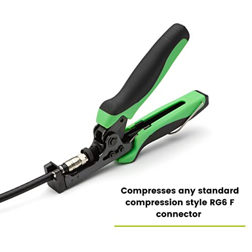 trueCABLE F Connector Compression Tool, Adjustable for RG6, RG 6 Quad Shield, & RG59 F-Connectors, Coax Cable Crimper