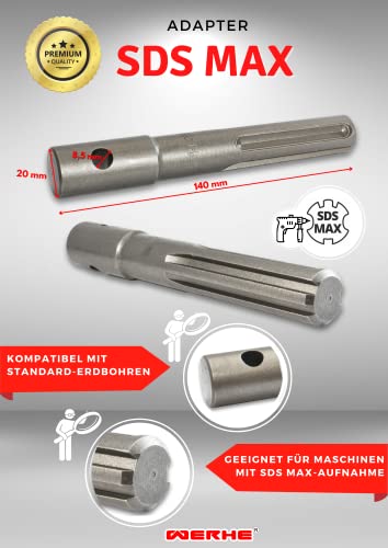 WERHE Professional Bore Suitable for SDS Max Hammer Drill Hammer Drill Adapter for Pole Drill