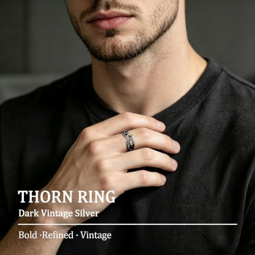 Jesus Crown of Thorns Ring for Men Gothic Stainless Steel Ring