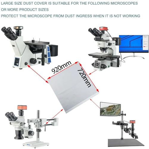 Microscope Dust Cover, Extra Large, Full Protection for Laboratory Equipment, Transparent PVC, 920 x 720 mm