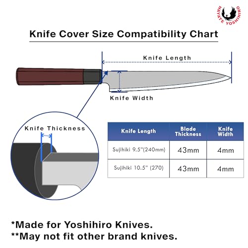 Yoshihiro Magnetic Oak Wood Saya Cover Blade Protector for Sujihiki Slicer (270mm) 10.5" Magnolia