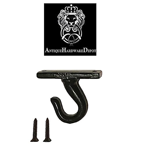 2.5”-Under Cabinet or Shelf Coffee Mug Holder – Cup Hooks Separator – Decorative Black Iron Hangers - Create Rack Under Counter or Wall – Cups, Keys, & Utensils (10-Hooks)