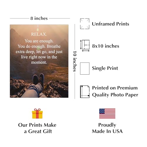 AMERICAN LUXURY GIFTS Relax Breathe & Let Go, 8x10 Unframed