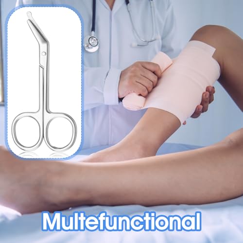 Set of 2 Premium Surgical Scissors Colostomy Urothrostomy Silver | Made of stainless steel, stoma care, suitable for doctors, veterinarians, nursing home