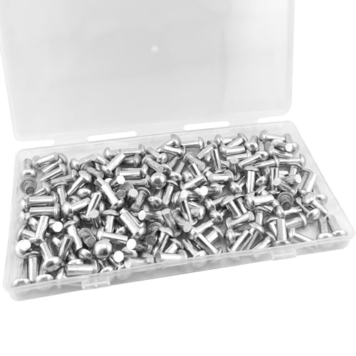 ALLCLEAN solid aluminum brazier head rivets, 3/16-inch diameter x 1/2-inch length, pack of 150