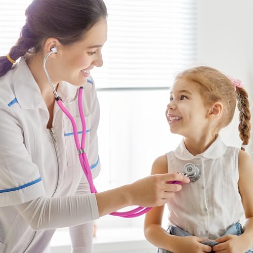 SCIAN Stethoscope Sprague Rappaport for Doctors, Nurses, Medical Students, Multifunctional Cardiology Stethoscope Double Head with Adults, Children and Toddlers, Changing Bell (Pink) pink