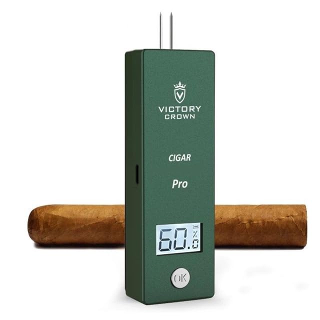 [Australia - AusPower] - Digital Cigar Humidity Meter Portable Electric Moisture Guage Tester Reader Humidor Hygrometer Needle LCD Display Smoking Tobacco Accessories Gifts Black 