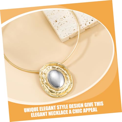 LIFKOME Exaggerated Alloy Necklace, Gold Vintage Style for Women and Girls