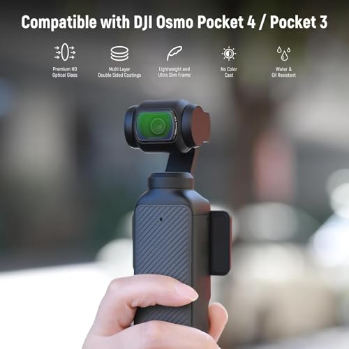 NEEWER Filter Set Compatible with DJI Osmo Pocket 3 / Pocket 4 / Xtra Muse, Magnetic ND (ND16 + ND64 + ND256) & Black Diffusion 1/4 Filter for Mist Cinematic Effect 4 Pack ND+Black Diffusion 1/4