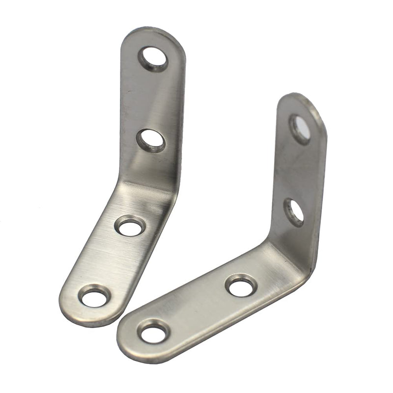 [Australia - AusPower] - DGOL 12 pcs 2 x 2 x 0.62 inch Stainless Steel Corner Bracket, L Shaped Joint Right Angle Braces with 48 pcs Screws 