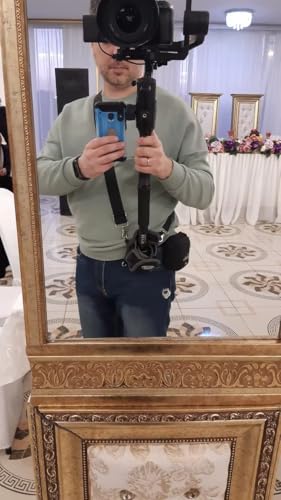 Nicama MTB1 Camera Monopod Shoulder Neck Sling Strap/Unipod Tripod Belt Waist Bag, Weight Support for Gimbal Stabilizer DJI Ronin-S, Zhiyun Crane, Moza Air Hold Gimbal Easier and Longer (Black)