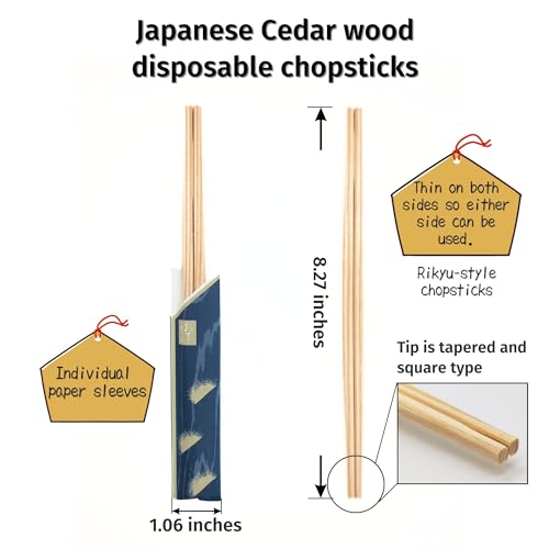Premium Disposable Chopsticks Made in Japan, Cedar Wood 45 Pairs 8.3 Inch Japanese cedar x 3 packs