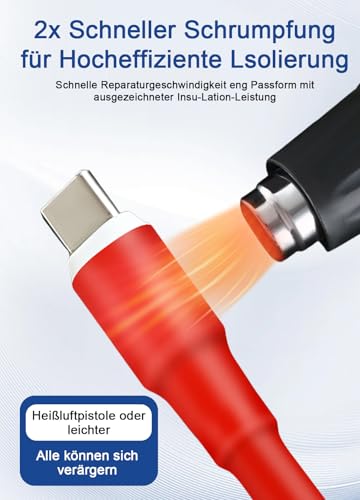 Heat Shrink Tube Set 328 Pieces, Heat Shrink Connector, Waterproof, Insulation Tape Colored Set, Perfect for Electrical Insulation Cable Repairs and Wire Connections