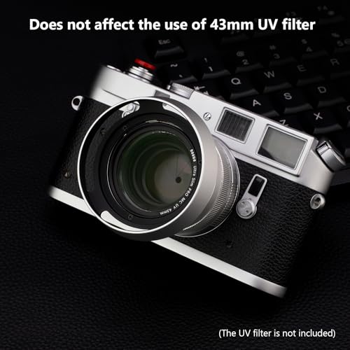 Haoge LH-ZV05W Round Metal Lens Hood for Carl Zeiss Biogon T* 2/35 35mm f2 ZM, C Biogon T* 2.8/35 35mm f2.8 ZM, Planar T* 2/50 50mm f2 ZM; Voigtlander NOKTON 35mm f1.4 VM, 40mm f1.4 50mm f1.5 VM Lens