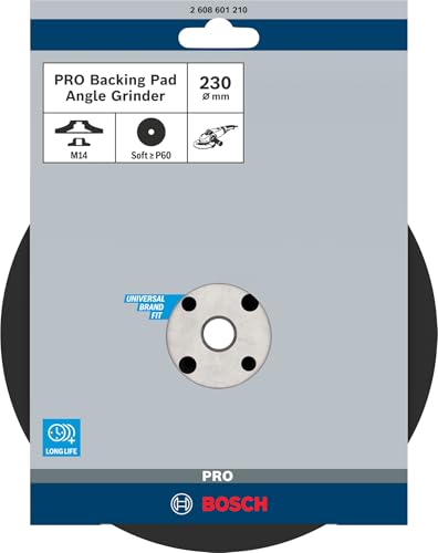 Bosch 1x PRO Backing Pad Soft for Large Angle Grinders, M14 Ø 230 mm