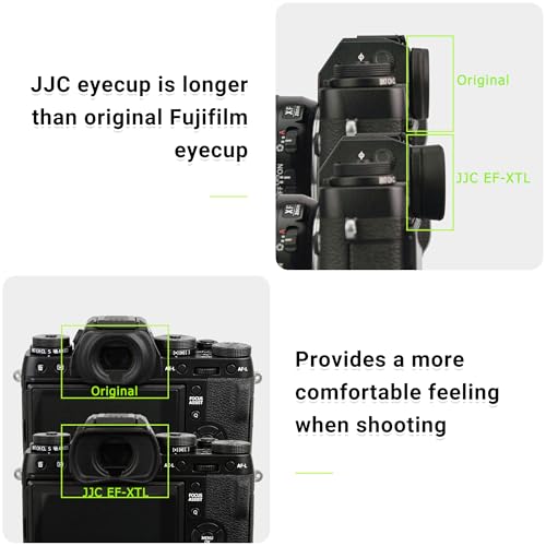 JJC Soft Eyecup Eye Cup Eyepiece for Fuji X-T5 X-T4 X-T3 X-T2 X-H2 X-H2S Fuji EC-XT L Eyecup Replacement Black