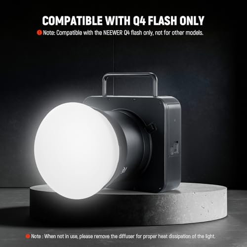 NEEWER Silicone Diffuser with Magnetic Adapter Ring for Q4/Q4PRO/Q6 Outdoor Flash, Speedlite Light Modifier Shaper for Portrait, Product Photography, Weddings, Commercial, CRS10
