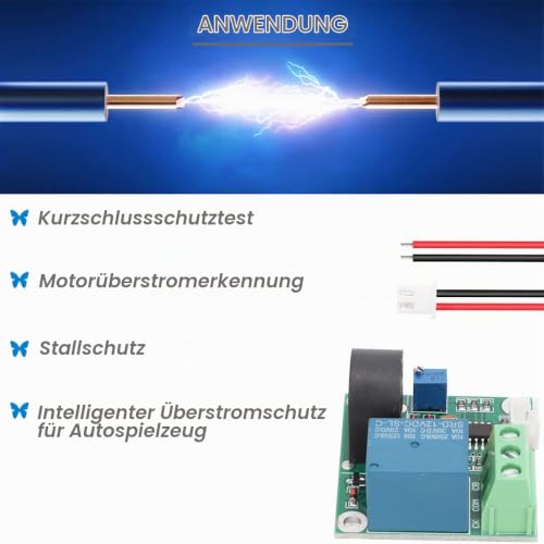 Current Detection Sensor AC Current Sensor Module 5V 12V 24V 0-5A Adjustable Relay Protection Module Overcurrent Protection Switching Output with Screwdriver (12V) Pack of 2