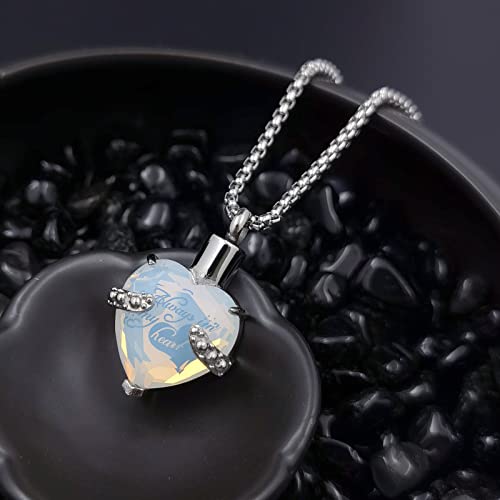 YOUFENG Urn Necklaces for Ashes Always in My Heart Heart Cremation Jewelry Memorial Pendant Birthstone Necklace June URN