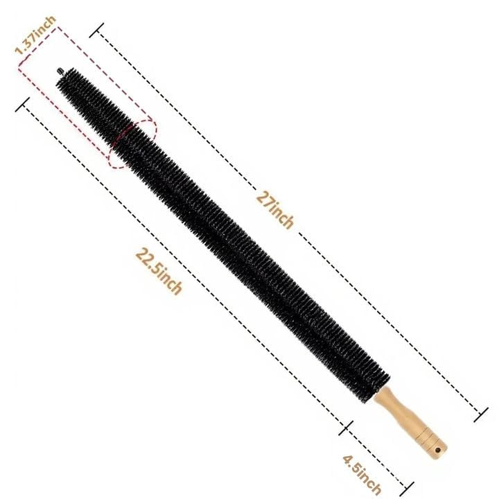 2 Piece Dryer Vent Cleaner Kit, Universal Vacuum Hose Attachment and Lint Brush, Compatible with All Vacuum Cleaners, for Washer and Dryer Lint Remover etc Blue Hose and Fittings, Black Long-handled Brush