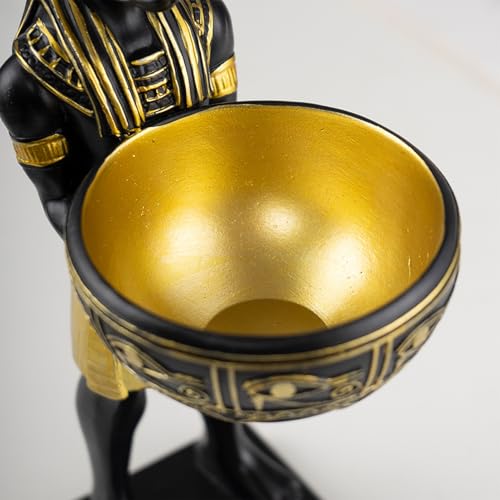Anubis Statue with Bowl – 10” Resin Ancient Egyptian Egypt Decor