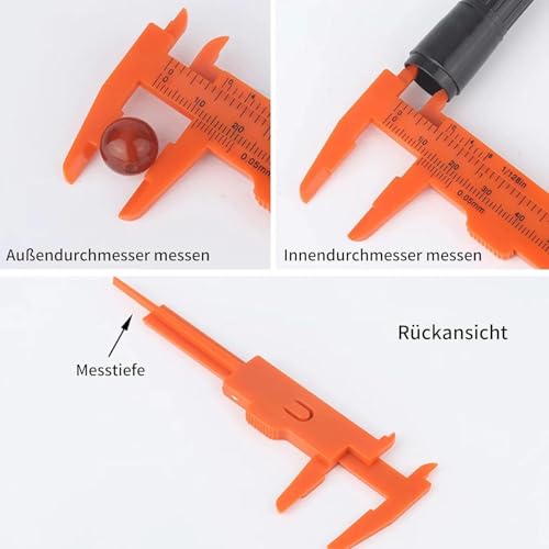 Set of 4 DIY Plastic Vernier Calipers - 80mm Mini Sliding Gauge with Measuring Scale Precision Measuring Tool for Buttons, Jade, Jewelery & Model Making
