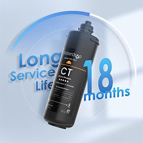 Waterdrop 10CT Replacement Filter for TSA & TSB Undersink Water Filter System | Reduces chlorine, bad taste and odor, improves water taste, 12-18 months