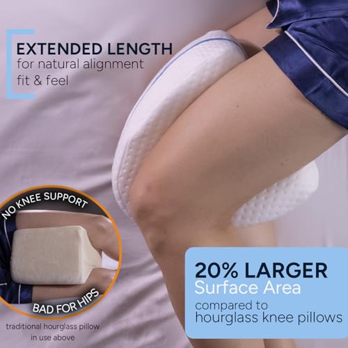 Contour Legacy Leg & Knee Foam Support Pillow for Side Sleepers Soothing Relief for Back, Hips, Knees, Joints, Nerves & Muscles Original 1 Pack