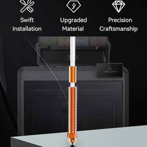 Creality Unicorn Quick Swap Nozzle for K2 Plus, Hi, 3D Printer Accessories All-Metal Integrated Design Hardened Steel Tip Copper Titanium Alloy Throat Nozzle Kit for K2 Plus, Hi