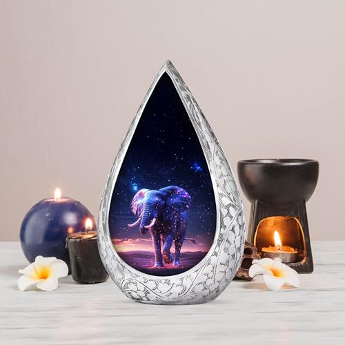 Elephant Urns for Adult Humans - Blue Urn for Ashes for Women Small 3 Inch Elephant-4