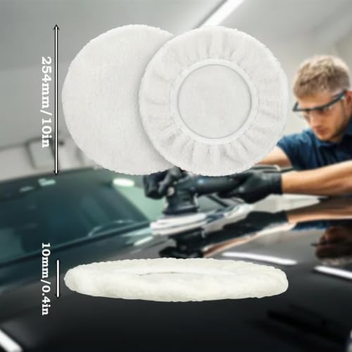 Set of 4 Lambswool Polishing Covers for Einhell Cordless Car Polisher CE-CB 18/254 Li, CC-PO 90, Polishing Machine Battery for Einhell, for 220 mm - 250 mm Polishing Attachment